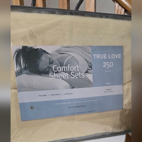 Fleece sheet set size twin 3 pieces taupe color - Picture 2 of 5